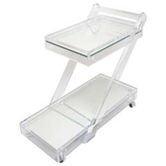 Lucite and Mirror Bar Cart