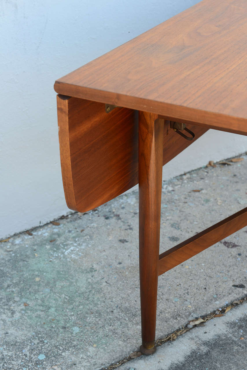 Teak Drop-Leaf Dining or Console Table Danish, 1960s In Good Condition In Miami, FL