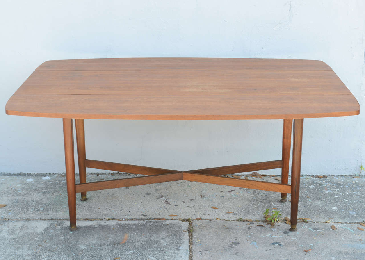 Mid-20th Century Teak Drop-Leaf Dining or Console Table Danish, 1960s