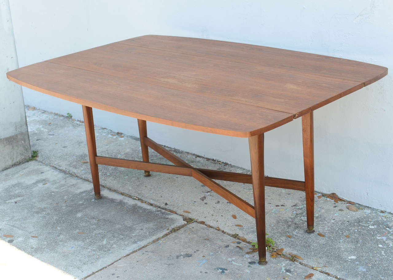 Teak Drop-Leaf Dining or Console Table Danish, 1960s 1