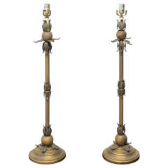 Tall Gold Table Lamps, 1970s USA 2