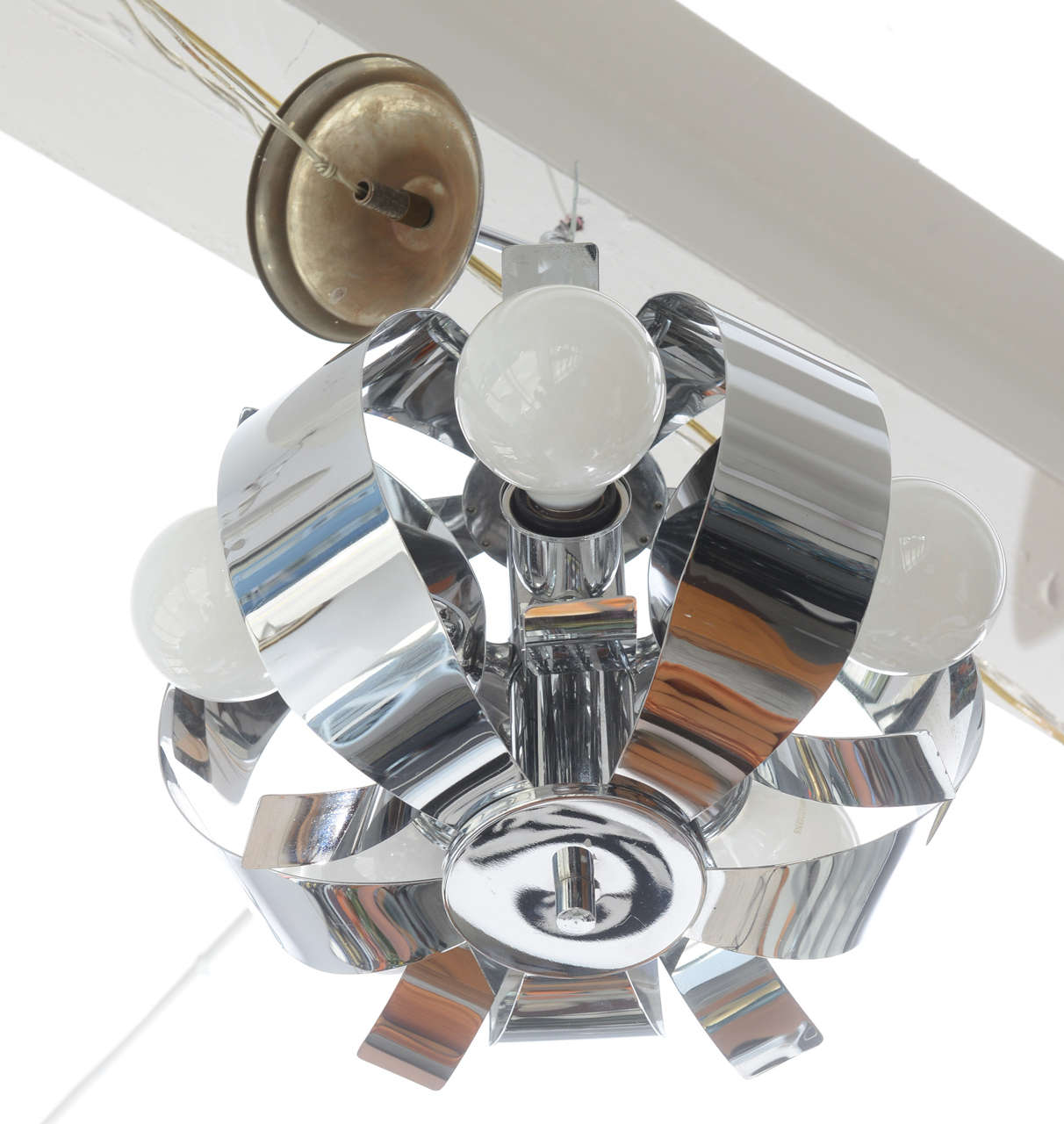 Small Chrome Chandelier, 1960s, USA For Sale 1