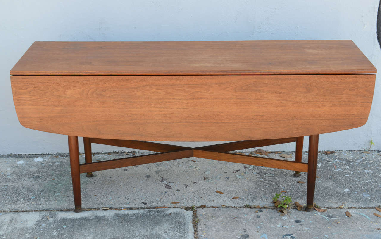 Teak DropLeaf Dining or Console Table Danish, 1960s at 1stDibs drop