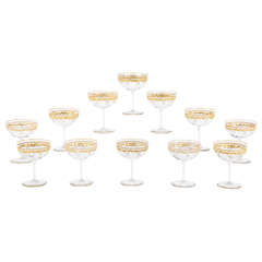 Set of 12 St. Louis, Hand Blown Crystal Footed Dessert Compotes or "Supremes" 12