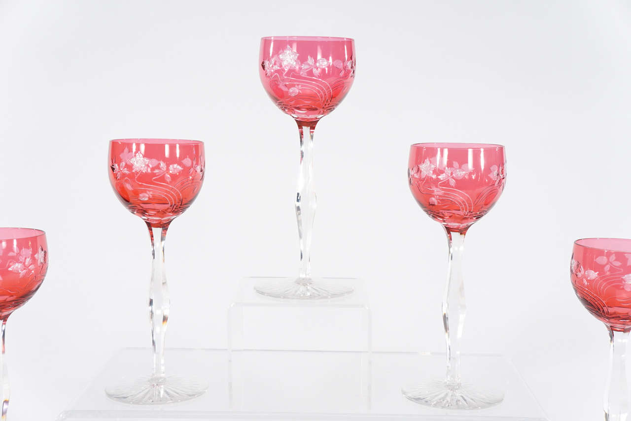 cranberry glass goblets