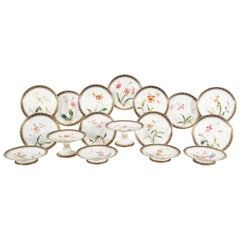 Brownfield Aesthetic Movement Dessert Service with Hand-Painted Orchid