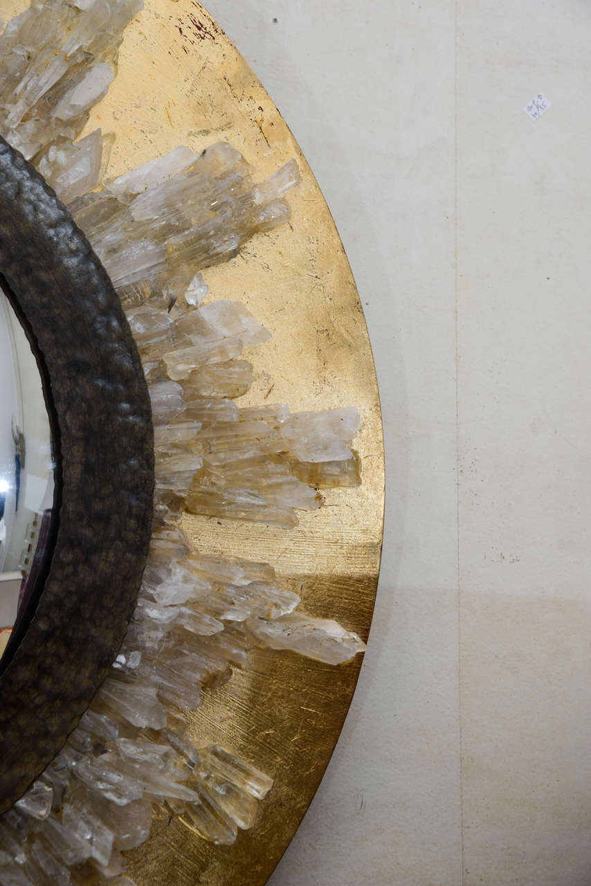 Fin du 20e siècle Miroir en cristal de roche par Enzo Missoni