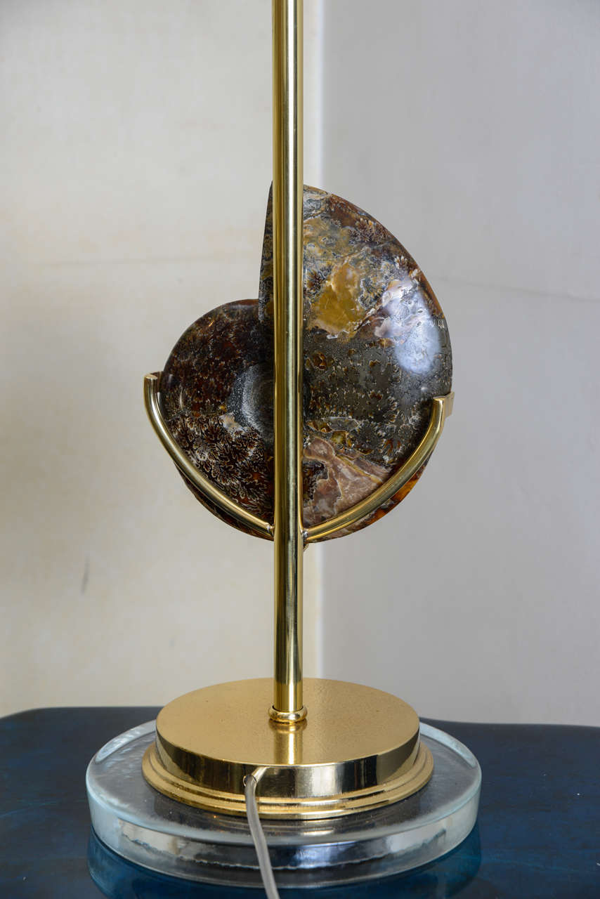 Brass Pair of Lamps in the Style of Willy Daro