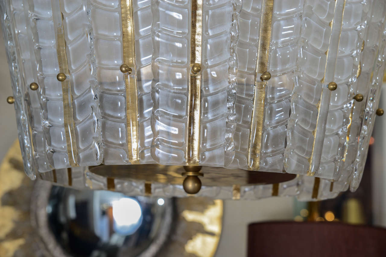 Brass Large Murano Glass Lantern