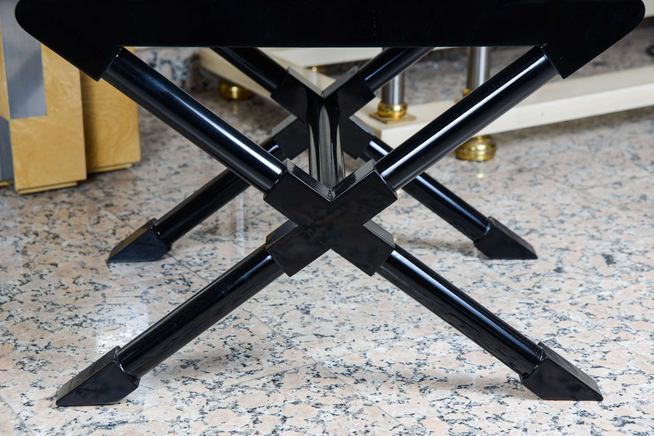 French Pair of Lacquered Wood Stools in the Style of André Arbus