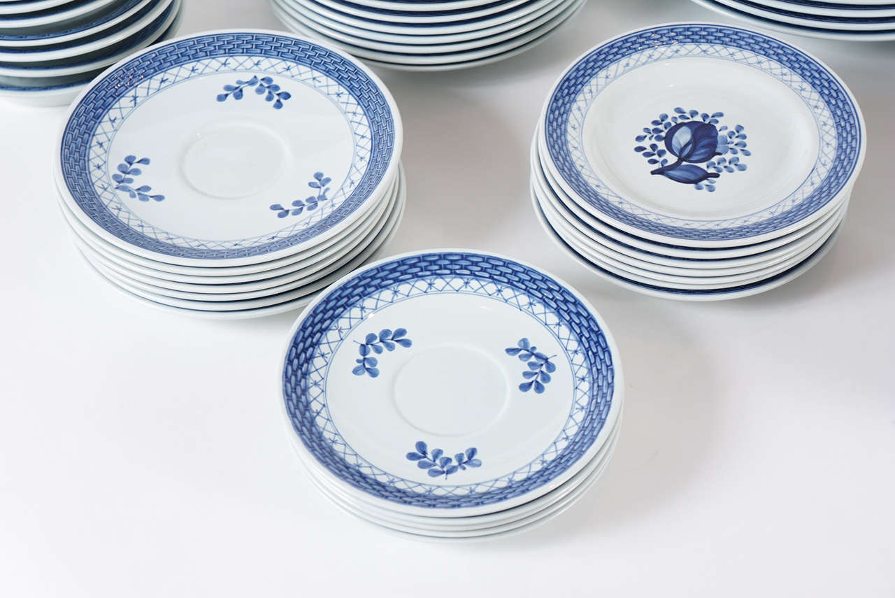 Ceramic Royal Copenhagen Dinnerware Service Purchased at Georg Jensen, NYC For Sale
