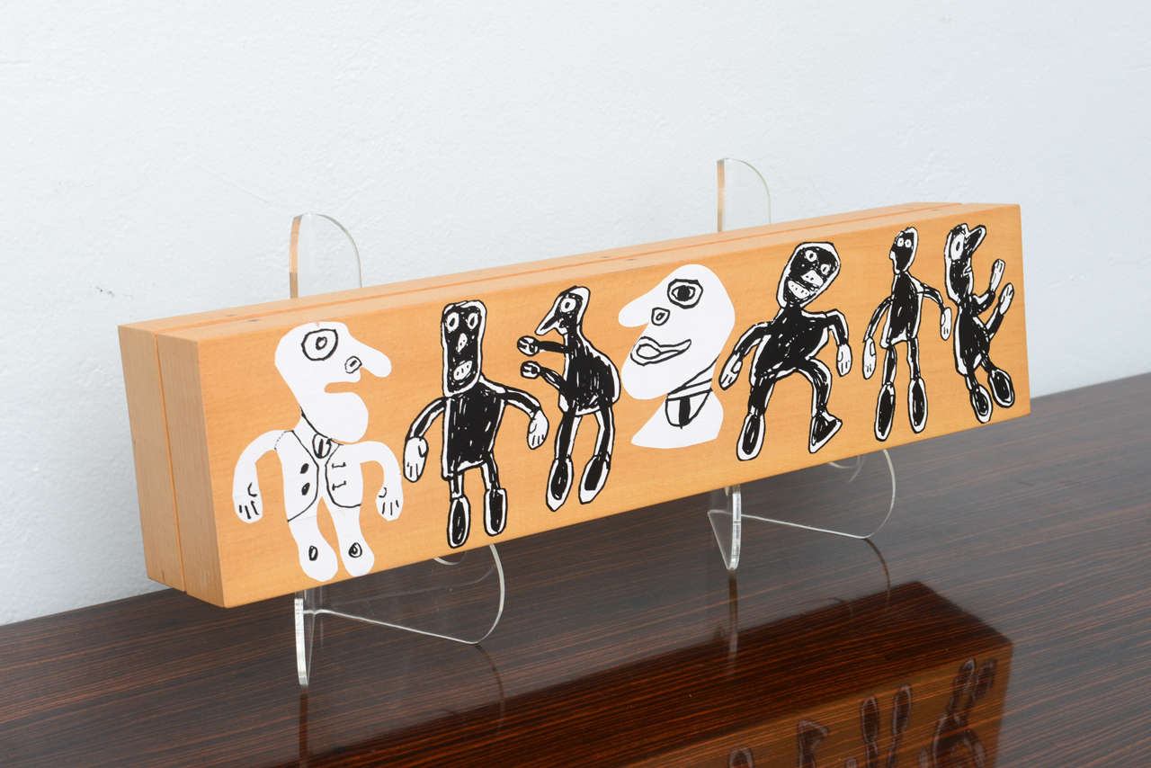 Seltene Jean Dubuffet Monochrome Siebdruck Wandmalerei auf Papierrolle:: 
