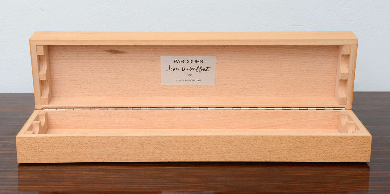 Seltene Jean Dubuffet Monochrome Siebdruck Wandmalerei auf Papierrolle:: 