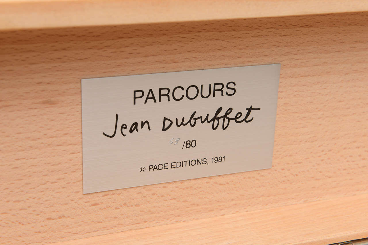 Seltene Jean Dubuffet Monochrome Siebdruck Wandmalerei auf Papierrolle:: 