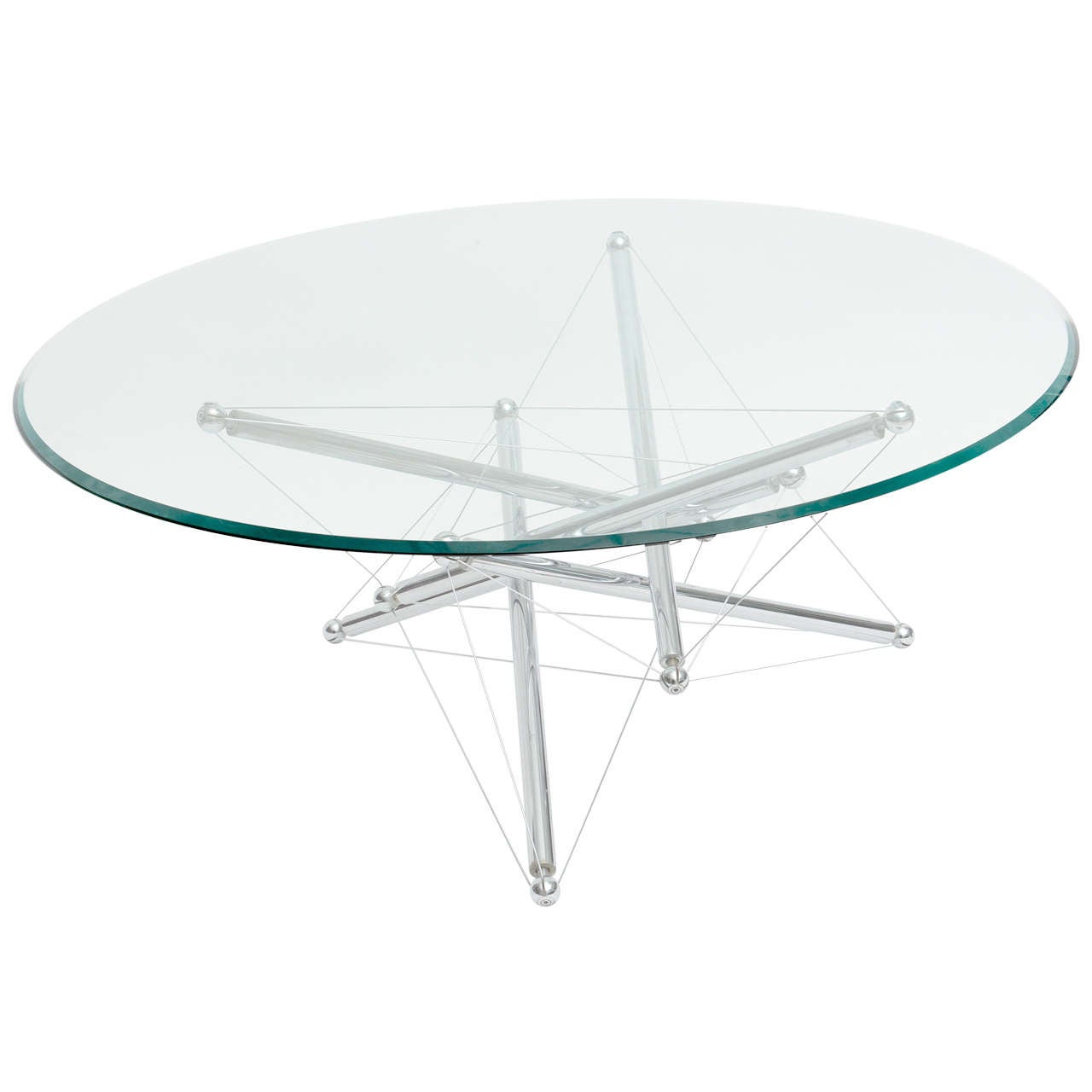 Italian Modern Polished Chrome Low Table, Theodore Waddell for Cassina