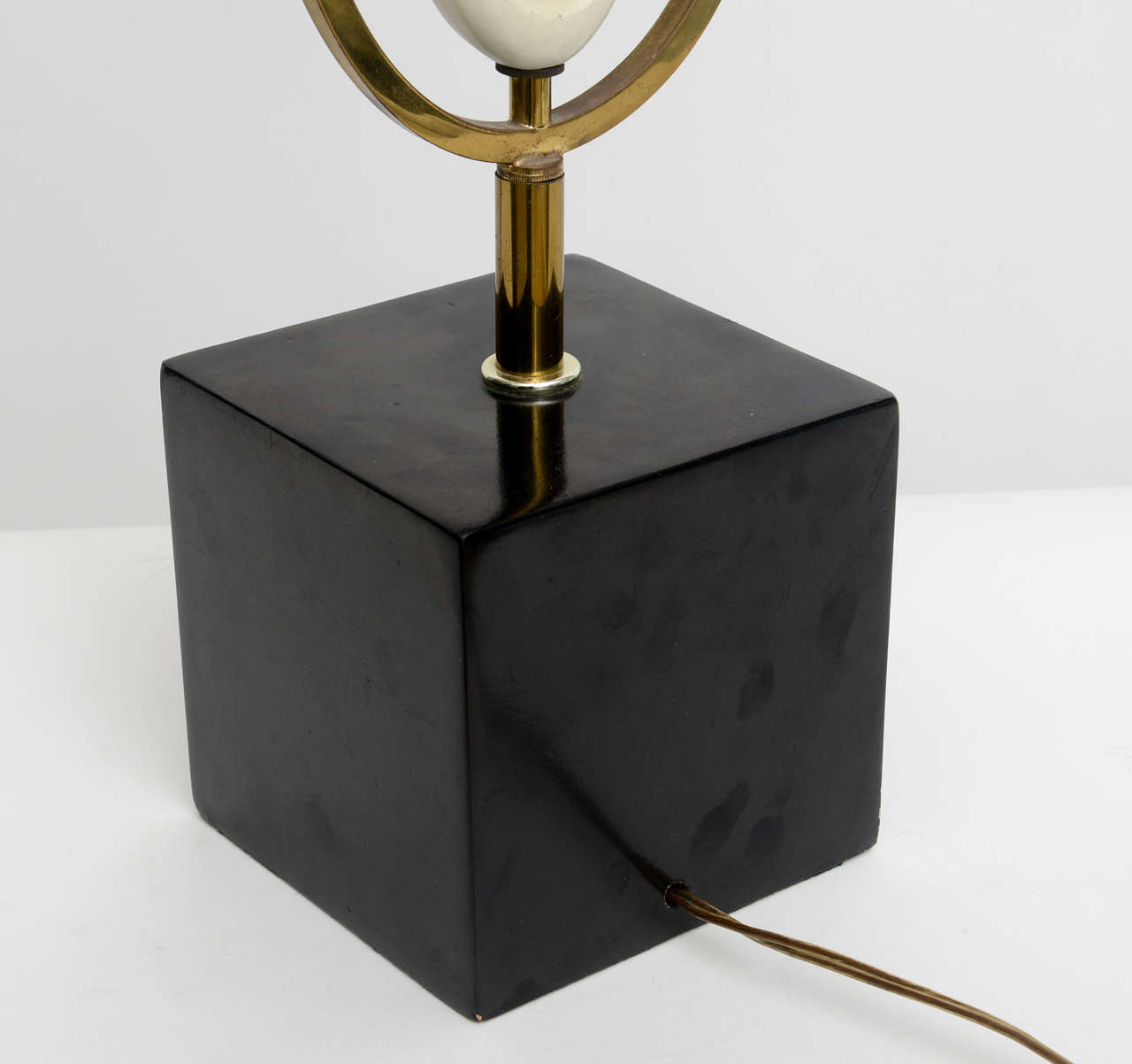 Italian Modern Brass Enamel and Glass Lamp, Arteluce For Sale 3