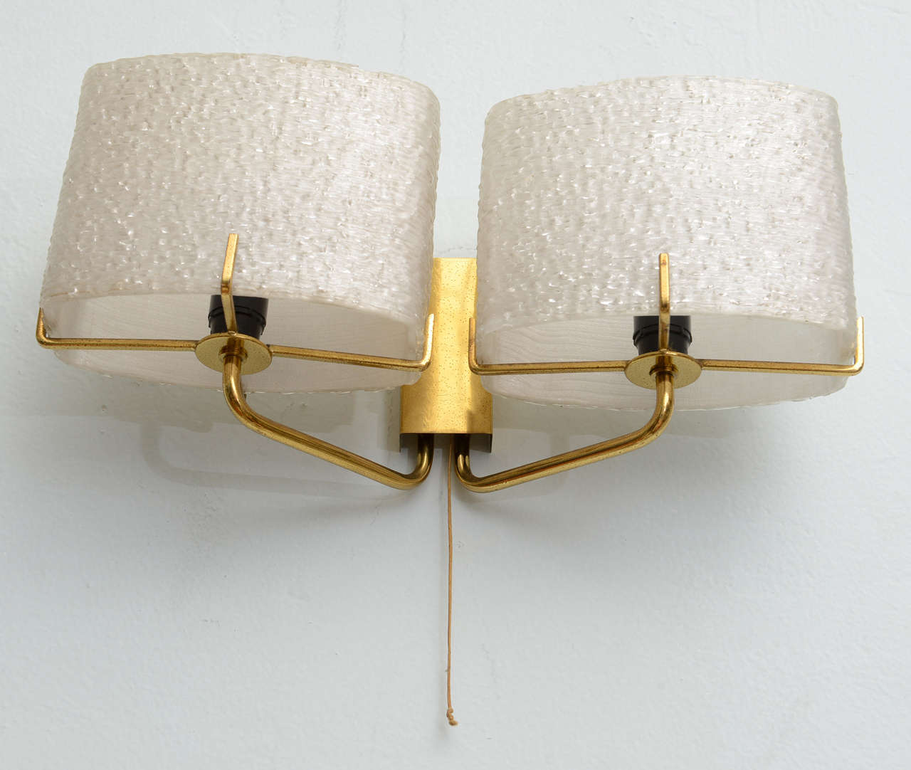 Pair of Swedish Modern Two-Light Wall Sconces, Carl Fagerlund for Orrefors In Excellent Condition In Hollywood, FL