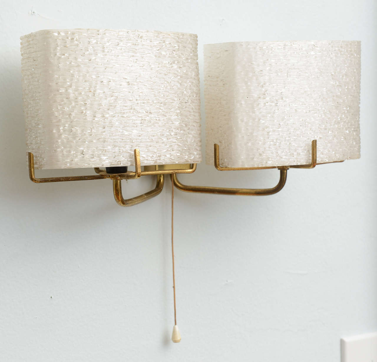 Pair of Swedish Modern Two-Light Wall Sconces, Carl Fagerlund for Orrefors 1
