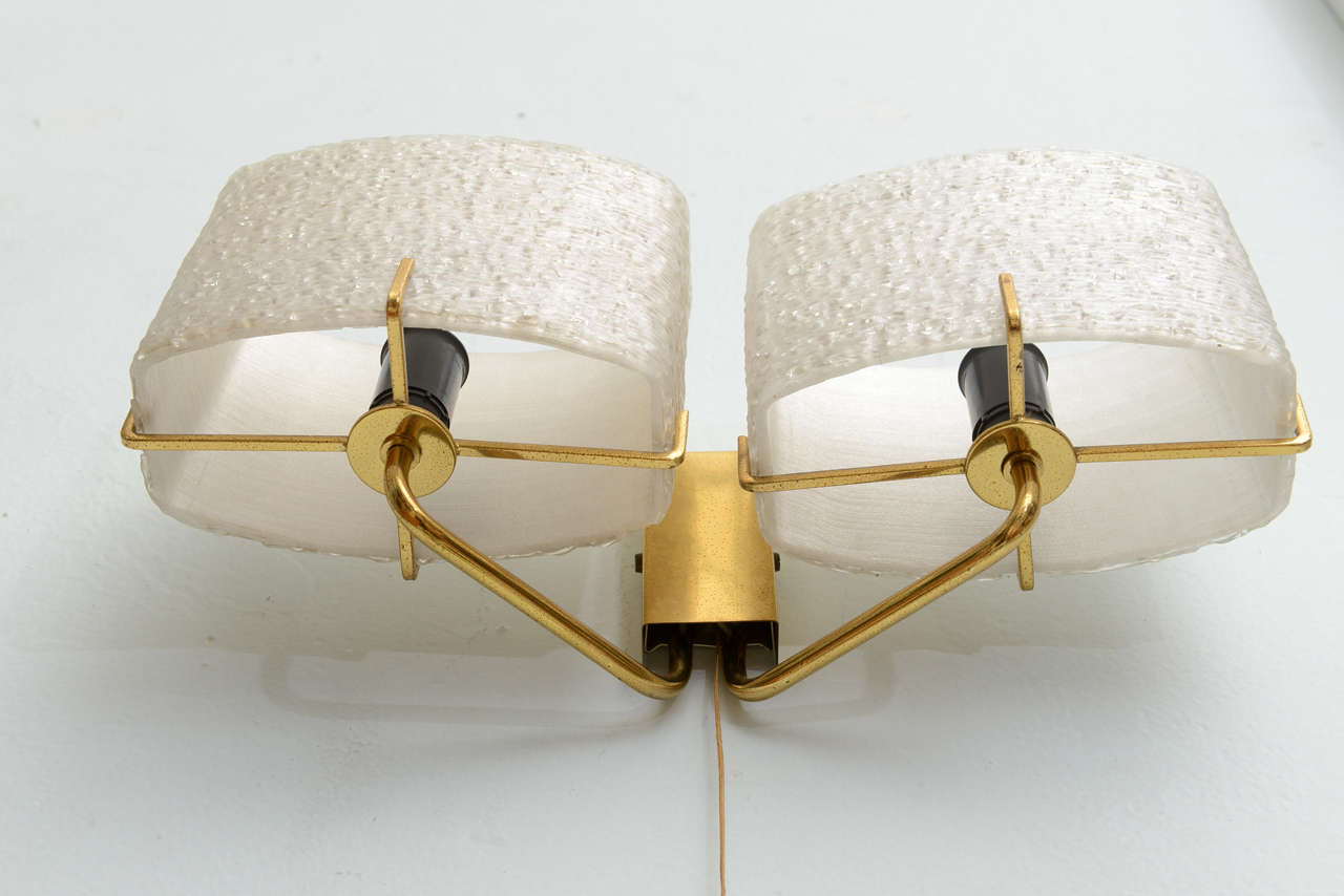 Pair of Swedish Modern Two-Light Wall Sconces, Carl Fagerlund for Orrefors 2