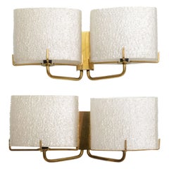 Pair of Swedish Modern Two-Light Wall Sconces, Carl Fagerlund for Orrefors