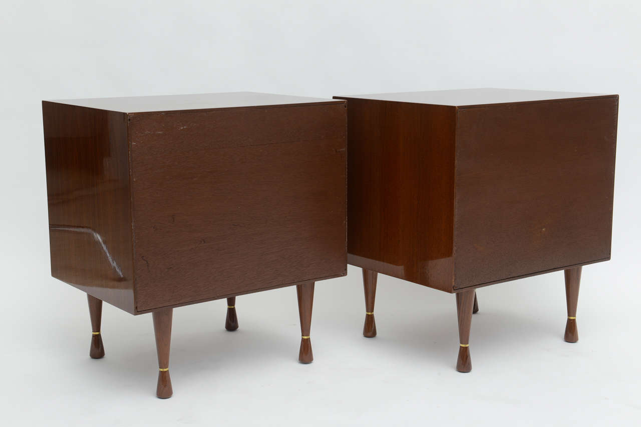 Pair of Italian Modern Walnut Bedside Cabinets, Manner of Ponti 2