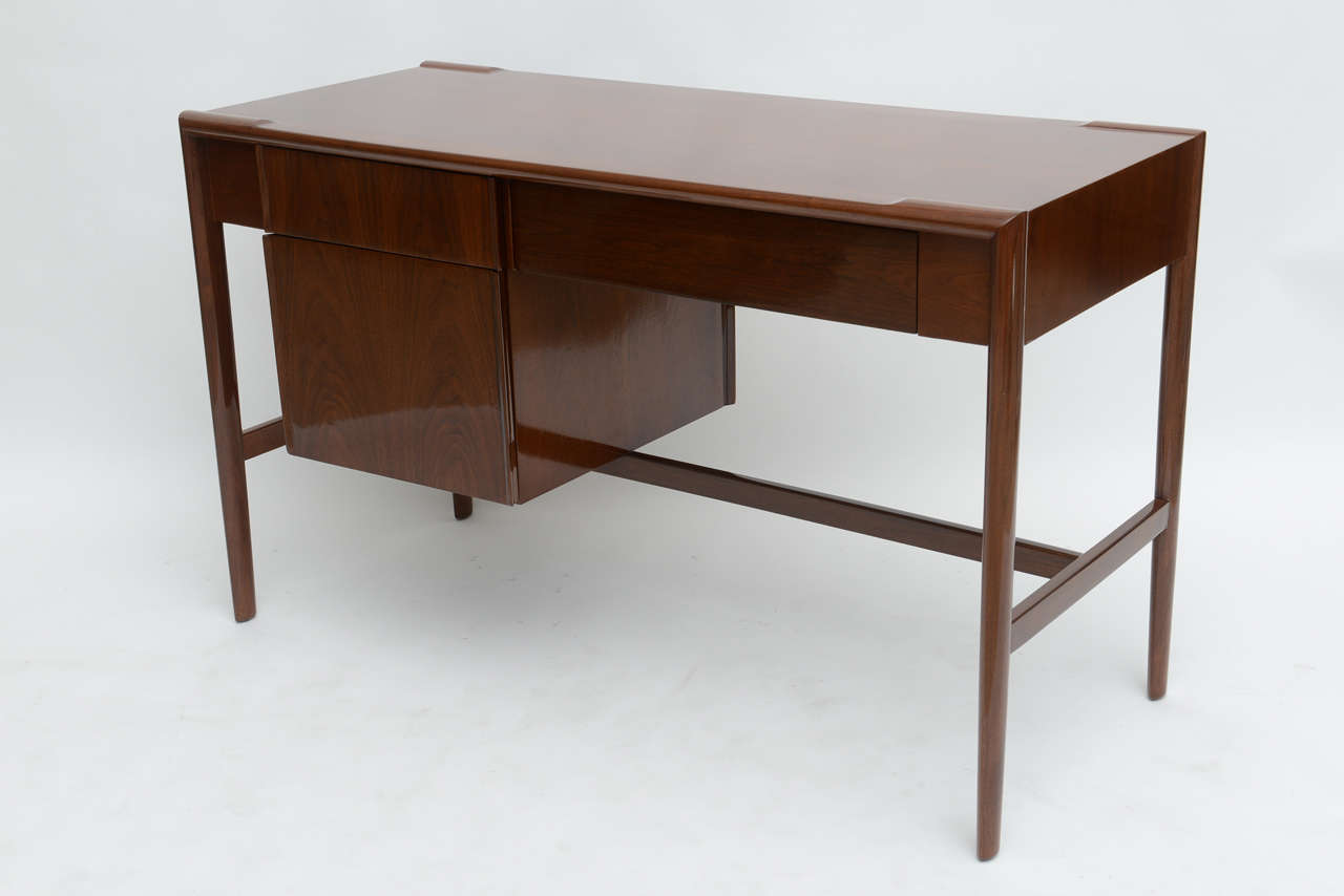 American Modern Walnut Desk For Sale 1