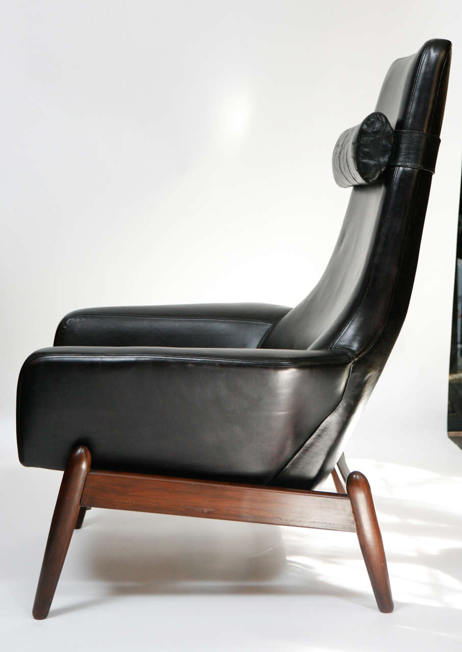 Danish Ib Kofod-Larsen Lounge Chair and Ottoman, Denmark, circa 1960