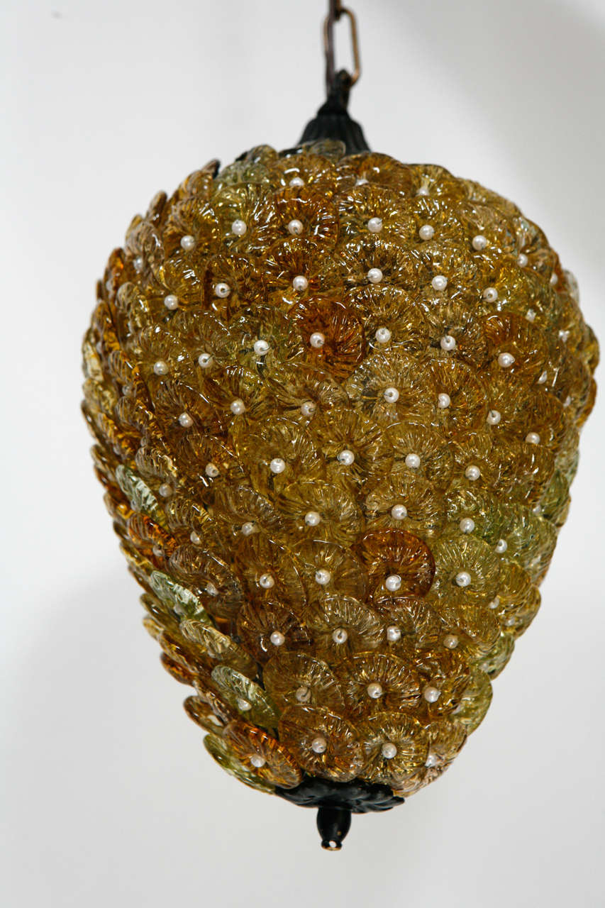 SWEDISH AMBER GLASS PENDANT, 20th Century