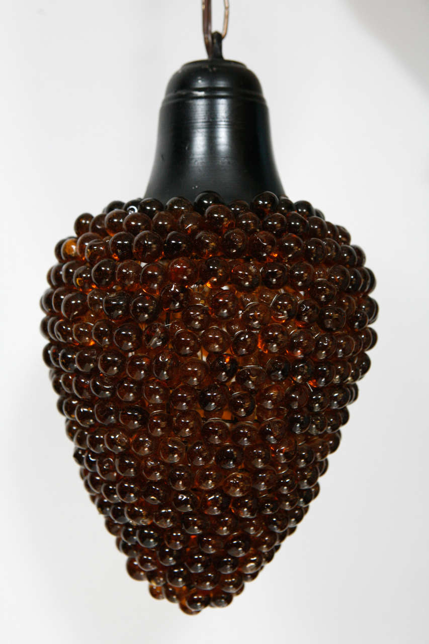 SWEDISH BROWN GLASS PENDANT, 20th Century