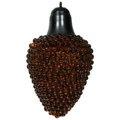 SWEDISH BROWN GLASS PENDANT, 20th Century