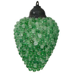 SWEDISH GREEN MELANGE GLASS PENDANT, 20th Century