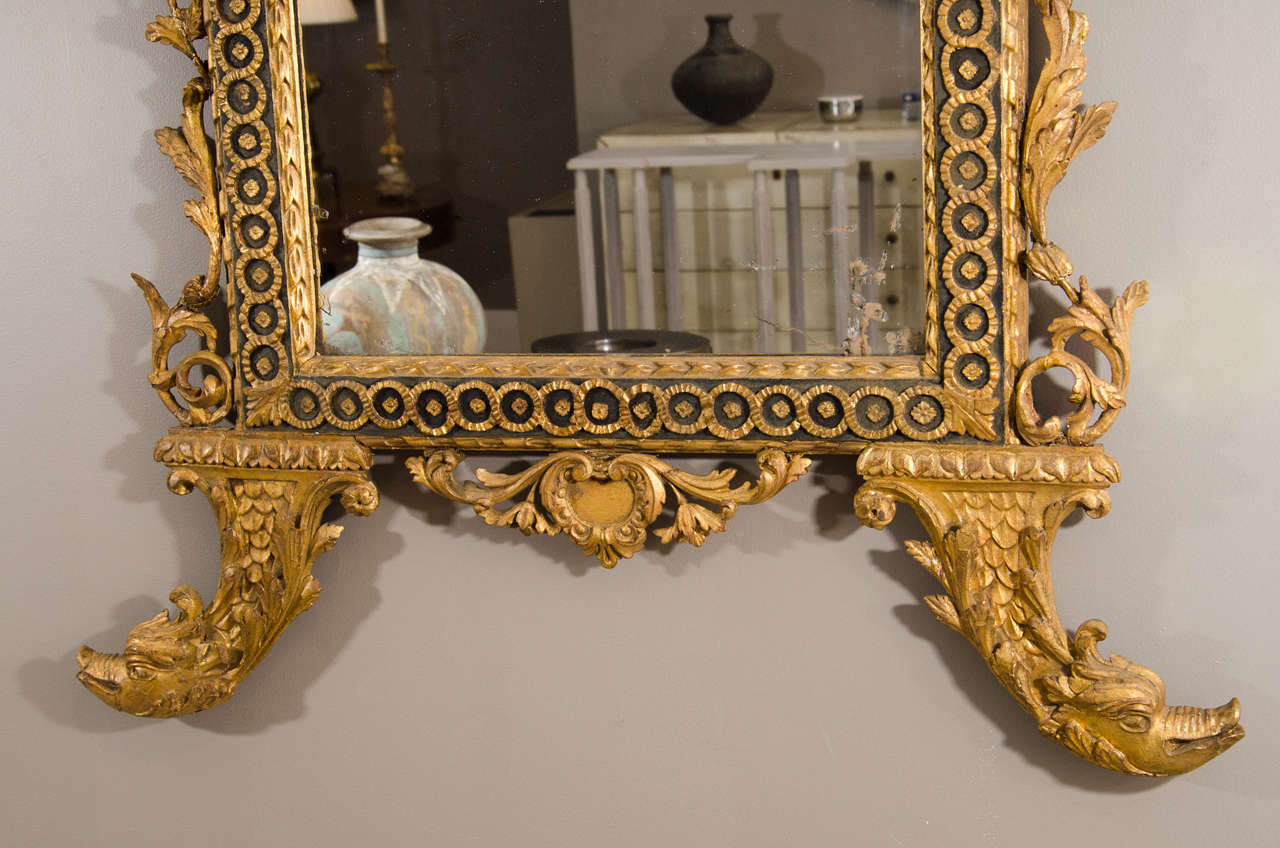 Large Italian Neoclassical Giltwood Mirror, Probably Naples 1