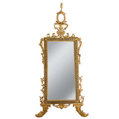 Large Italian Neoclassical Giltwood Mirror, Probably Naples
