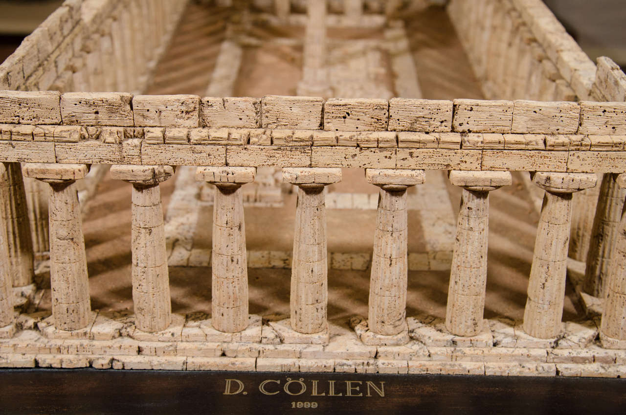 Grand Tour Cork Model of the Temple of Hera at Paestum by Dieter Cöllen For Sale