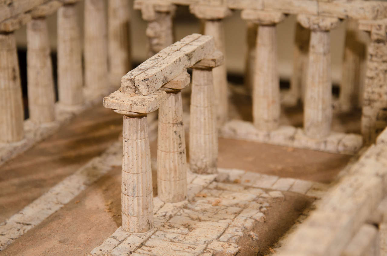 Late 20th Century Cork Model of the Temple of Hera at Paestum by Dieter Cöllen For Sale