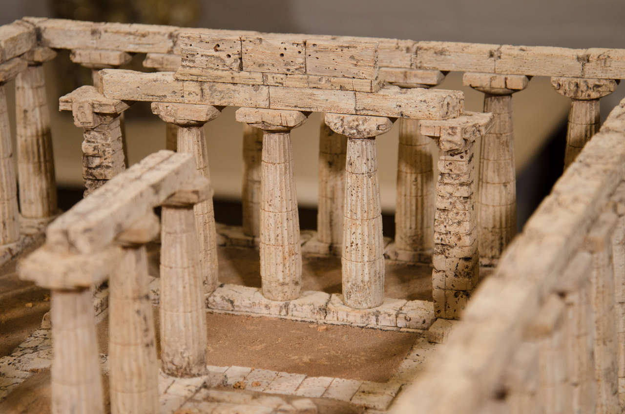 Cork Model of the Temple of Hera at Paestum by Dieter Cöllen For Sale 1