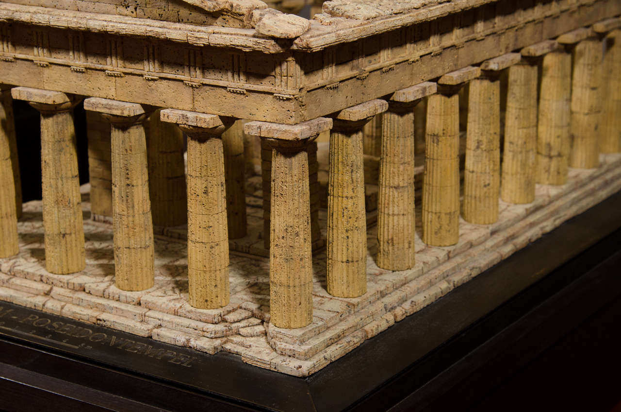 German Cork Model of the Temple of Poseidon at Paestum by Dieter Cöllen For Sale