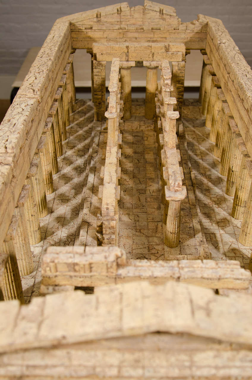 Late 20th Century Cork Model of the Temple of Poseidon at Paestum by Dieter Cöllen For Sale