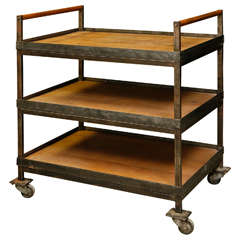 Industrial Three-Tray Cart with Wheels