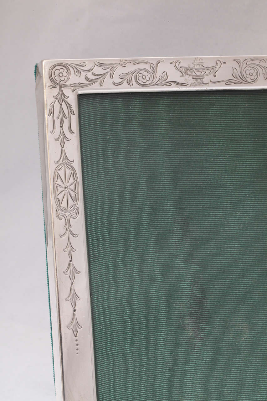 American Edwardian Sterling Silver Etched Picture Frame