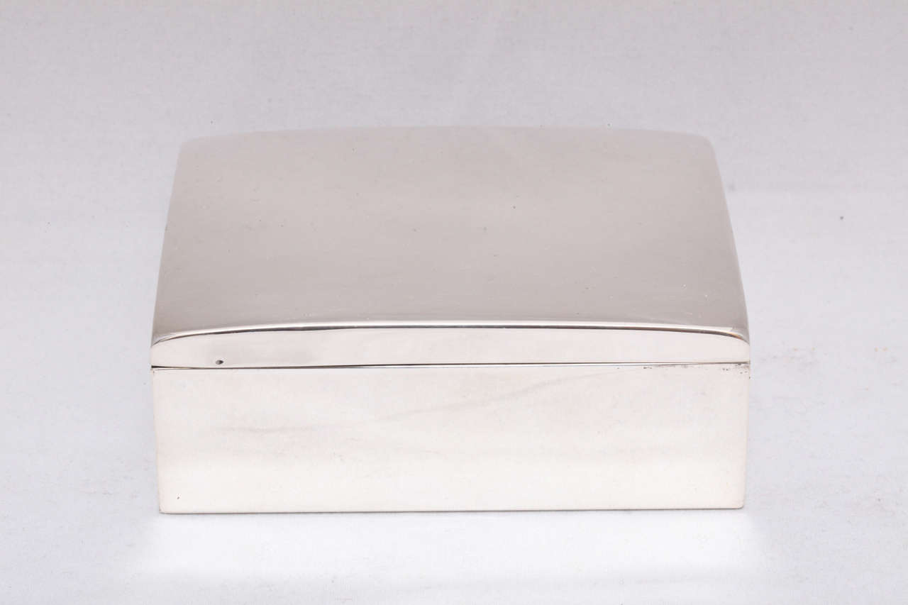 Art Deco, sterling silver table box with hinged lid, Smith & Smith Co., Attleboro, Mass., circa 1930s. @4