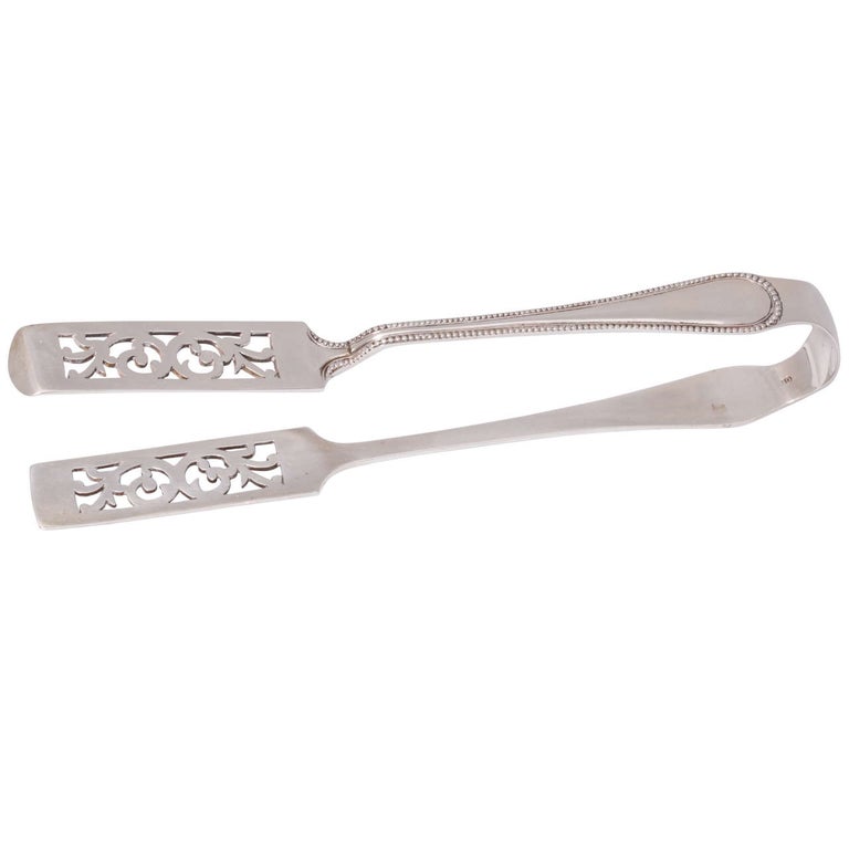 Victorian Sterling Silver Asparagus Tongs at 1stDibs
