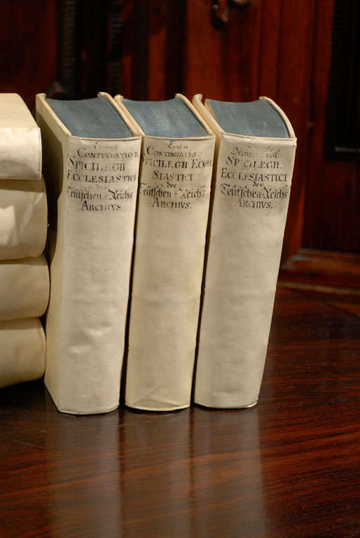 Set of 7 Vellum Books dated c. 1721, Italian.