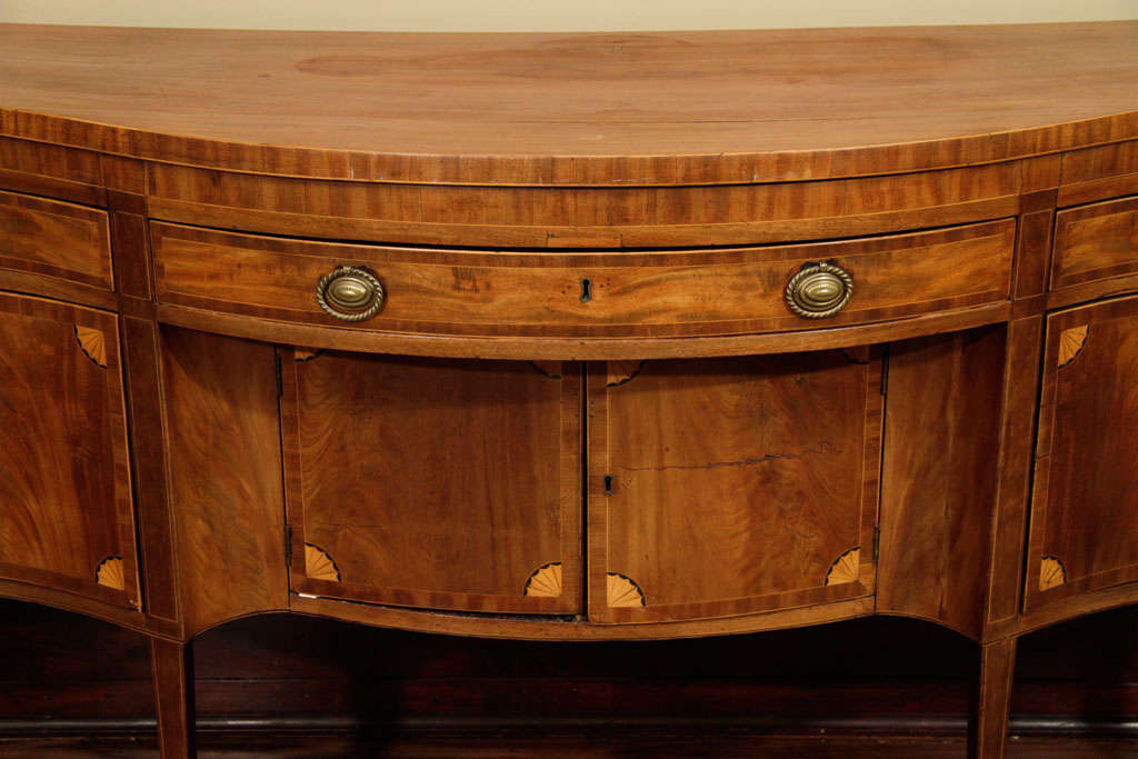A Lovely Federal Inlaid Serpentine Front Sideboard For Sale 1