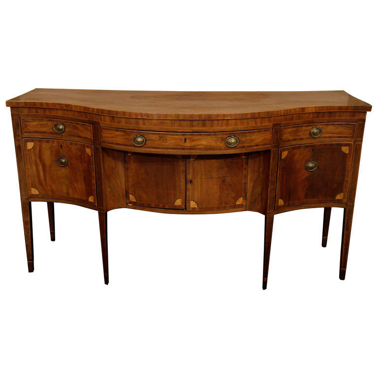 A Lovely Federal Inlaid Serpentine Front Sideboard For Sale