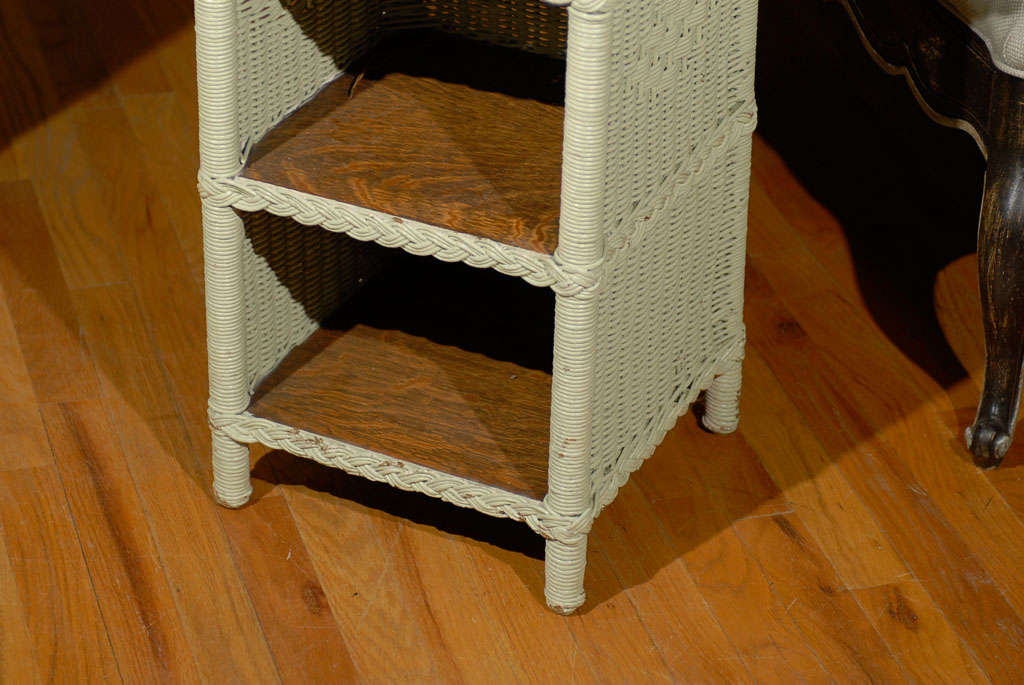 20th Century American Wicker Telephone Table c. 1920s