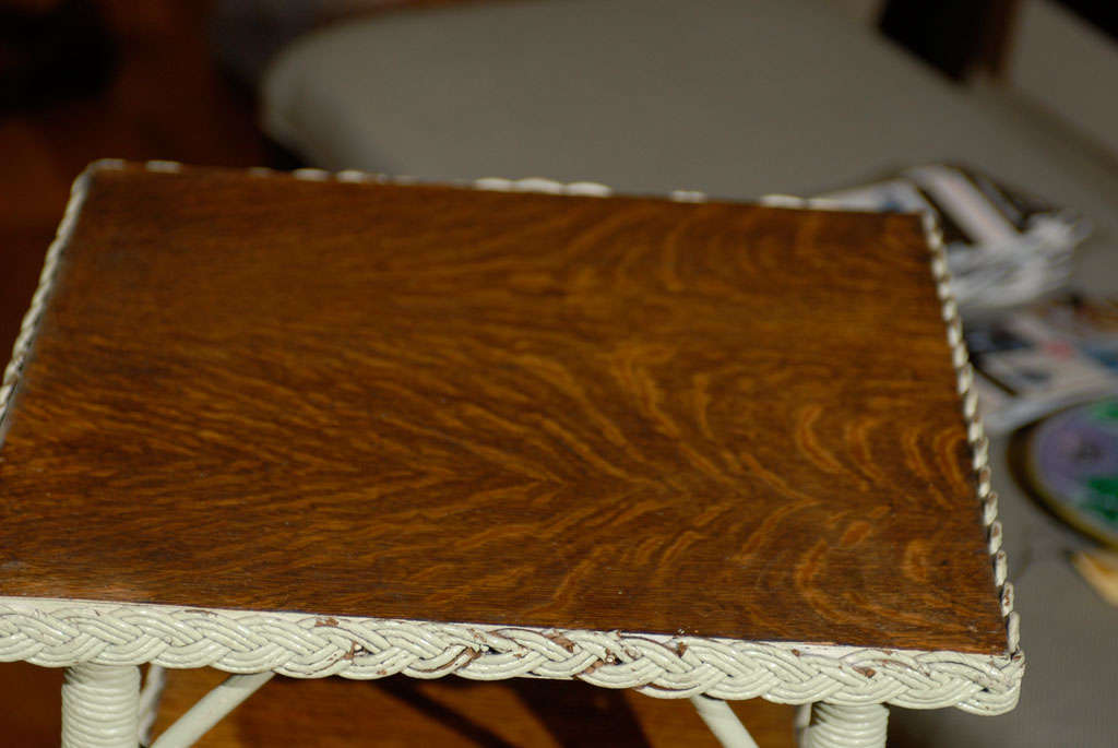 Reed American Wicker Telephone Table c. 1920s