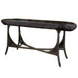 American Wicker Sofa Table c1920s