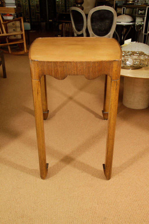 Pair of Side Tables with Fruitwood and Leather Tops by Kittinger 2