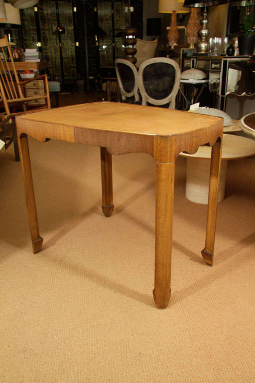 Pair of Side Tables with Fruitwood and Leather Tops by Kittinger 7